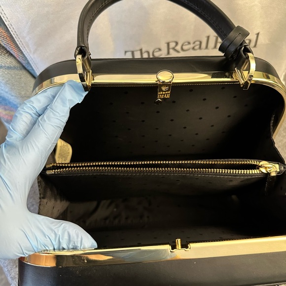 Glitter black Kate spade kiss lock satchel - Picture 9 of 15